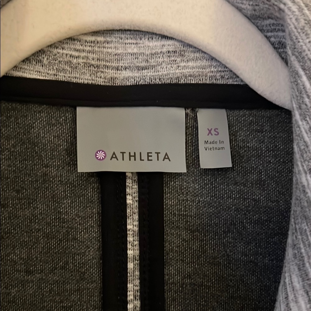 Athleta Gray Asymmetrical Zip Athletic Jacket Size XS Space Dye Moto Style - Picture 5 of 9